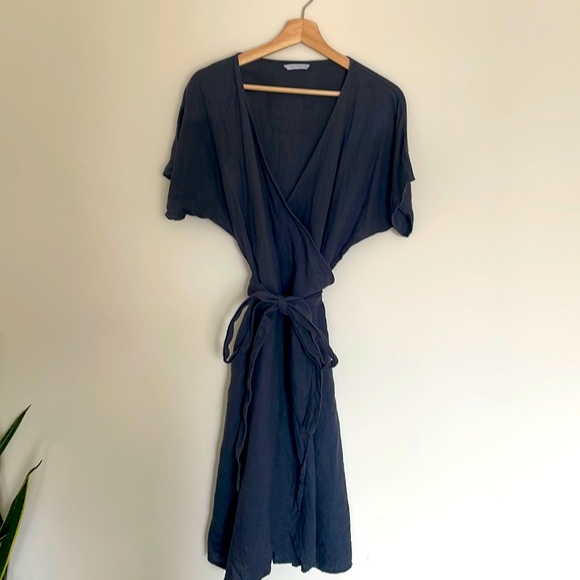 Linen fox wrap dress - Picture 1 of 2